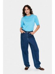 SAINT TROPEZ Sweter w kolorze błękitnym rozmiar: XL. Niebieskie swetry klasyczne damskie Saint Tropez, s, z wiskozy, bez kołnierzyka. Za 69.99 zł.