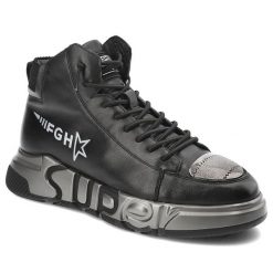 Czarne Sneakersy John Doubare Sportowe Obuwie Męskie. Czarne buty sportowe na co dzień męskie John Doubare, ze skóry, bez zapięcia. Za 769.00 zł.