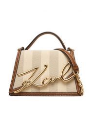 KARL LAGERFELD Torebka B2W30228 Beżowy. Brązowe torebki klasyczne damskie Karl Lagerfeld, bez wzorów, z materiału, bez dodatków. Za 1,299.00 zł.