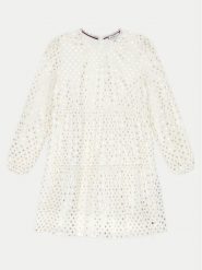 Tommy Hilfiger Sukienka elegancka Foil Star Dress Ls KG0KG08210 Écru Regular Fit. Sukienki dziewczęce Tommy Hilfiger, bez wzorów, z syntetyku, eleganckie, bez ramiączek. Za 319.99 zł.