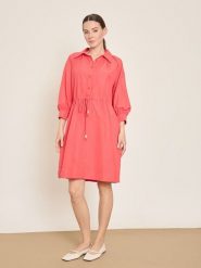 BGN Sukienka w kolorze koralowym rozmiar: 34. Czerwone sukienki damskie BGN, na imprezę, bez wzorów, bez kołnierzyka, bez ramiączek, midi. Za 143.99 zł.