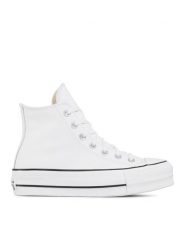 Converse Trampki Chuck Taylor All Star Lift Clean Hi 561676C Biały. Białe trampki i tenisówki damskie Converse, bez wzorów, ze skóry. Za 309.99 zł.