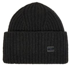 Czapka Tommy Hilfiger. Czarne czapki zimowe damskie Tommy Hilfiger. Za 199.99 zł.