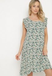 Zielona Rozkloszowana Sukienka Bawełniana bez Rękawów w Wzór Paisley Tullio. Zielone sukienki damskie Born2be, na co dzień, l, bez wzorów, z bawełny, eleganckie, bez kołnierzyka, bez ramiączek, midi, rozkloszowane. W wyprzedaży za 39.99 zł.