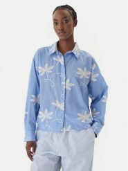 LOLA CASADEMUNT Koszula LS2615089 Niebieski Relaxed Fit. Niebieskie koszule damskie lola casademunt, l, bez wzorów, z bawełny, bez kołnierzyka, bez ramiączek. Za 543.99 zł.