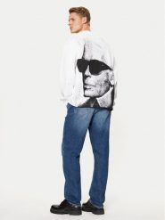Karl Lagerfeld Jeans Bluza A1M20070 Biały Relaxed Fit. Białe bluzy bez kaptura męskie Karl Lagerfeld Jeans, m, z bawełny. Za 429.99 zł.
