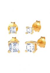 Elli Damski zestaw kolczyków kwadrat z kryształami cyrkonii srebro 925 Sterling Silver Kolczyki 1 ct. Szare kolczyki damskie Elli, z cyrkonią, srebrne. Za 173.99 zł.