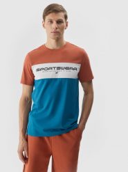 4F T-shirt z nadrukiem męski - brązowy XXL. Brązowe t-shirty męskie 4f, m, bez wzorów, z bawełny, bez kołnierzyka. W wyprzedaży za 39.99 zł.