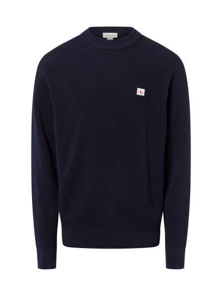 Calvin Klein Jeans sweter z dzianiny Mężczyźni Bawełna niebieski, L. Niebieskie swetry męskie Calvin Klein Jeans, l, bez wzorów, z bawełny, bez kołnierzyka. Za 379.95 zł.