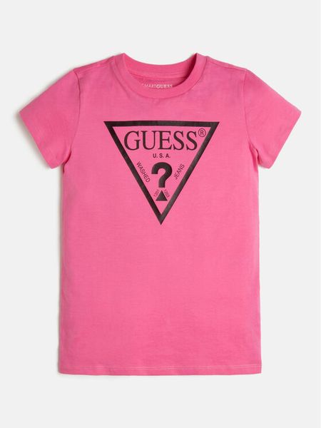 Guess T-Shirt J73I56 K8HM0 Różowy Regular Fit. Czerwone koszulki dziewczęce Guess, z aplikacjami, z bawełny, bez ramiączek. Za 39.99 zł.