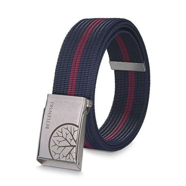 Pasek parciany BETLEWSKI PRC-17_SR-3 M granatowy. Niebieskie paski męskie Betlewski, bez wzorów, z materiału. Za 34.99 zł.