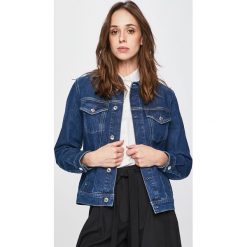 Calvin Klein - Kurtka. Niebieskie kurtki damskie CALVIN KLEIN, bez wzorów, z bawełny, bez kaptura. W wyprzedaży za 329.90 zł.