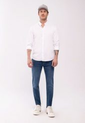 Jeansy z recyclingowanego materiału Slim Fit, D-DEXTER 41. Niebieskie jeansy męskie Volcano. Za 199.99 zł.