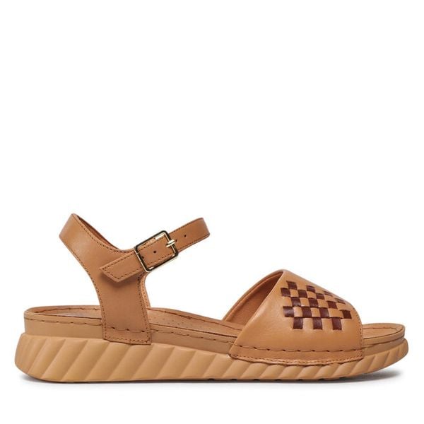 Sandały Go Soft. Brązowe sandały damskie GO SOFT, bez wzorów, bez obcasa, na płaskiej podeszwie. Za 139.99 zł.