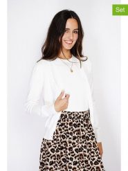 C& Jo 2-częściowy zestaw w kolorze białym rozmiar: 44. Białe kardigany damskie C& Jo, bez wzorów, z kaszmiru. Za 187.07 zł.