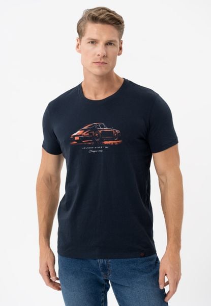 T-shirt z nadrukiem T-SINGER. T-shirty męskie Volcano, l, bez wzorów, z bawełny, bez kołnierzyka. Za 59.99 zł.