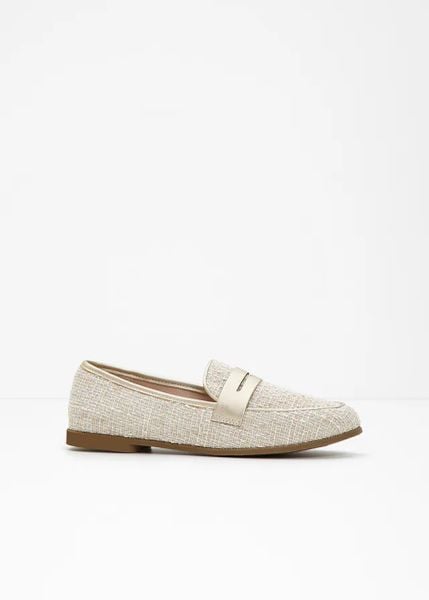 Półbuty wsuwane loafer. Brązowe półbuty damskie bonprix, bez wzorów, bez obcasa. Za 114.99 zł.