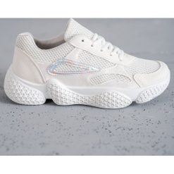 SHELOVET białe Tekstylne Buty Sportowe. Białe buty sportowe na co dzień damskie SHELOVET, bez wzorów. Za 75.90 zł.