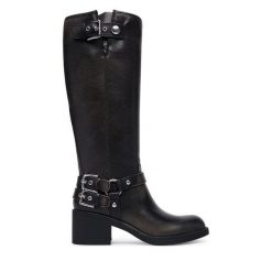 Kozaki Guess. Czarne kozaki damskie Guess, bez obcasa, na słupku. Za 824.99 zł.