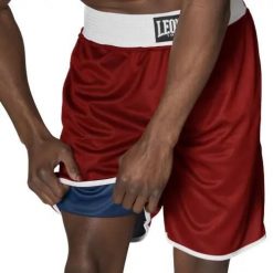 Rewersyjny szort sportowy Montana. Czerwone szorty męskie LEONE 1947, l, z materiału, na fitness i siłownię. Za 257.00 zł.