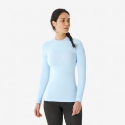 Second Life - Koszulka termoaktywna narciarska damska Wedze BL 500 seamless. Fioletowe bielizna termoaktywna damska WED'ZE, l, bez wzorów, z elastanu. Za 62.98 zł.