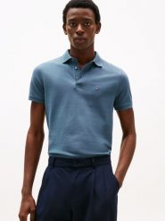 Tommy Hilfiger koszulka polo Mężczyźni Bawełna niebieski, XL. Niebieskie koszulki polo męskie Tommy Hilfiger, m, bez wzorów, z bawełny, bez ramiączek. Za 279.95 zł.