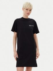 KARL LAGERFELD Sukienka codzienna A2W13036 Czarny Regular Fit. Czarne sukienki damskie Karl Lagerfeld, na co dzień, s, bez wzorów, z bawełny, bez kołnierzyka, bez ramiączek, proste. Za 289.99 zł.