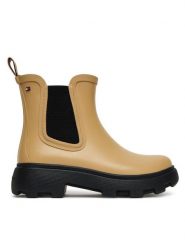 Tommy Hilfiger Kalosze Rubber Flag Cleated FW0FW08637 Brązowy. Brązowe kalosze damskie Tommy Hilfiger, bez wzorów, z gumy. Za 279.99 zł.