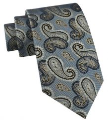 Jedwabny Krawat Męski - His Story - Odcienie Niebieskiego, Paisley. Niebieskie krawaty i muchy męskie His Story, bez wzorów, z jedwabiu, eleganckie. Za 115.00 zł.