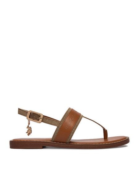 U.S. Polo Assn. Sandały EO-CASSIE001W/6TY1 Brązowy. Brązowe sandały damskie U.S. Polo Assn., bez wzorów, z materiału, bez obcasa, na płaskiej podeszwie. Za 219.99 zł.