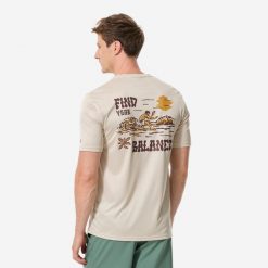 Koszulka UV surfingowa męska Decathlon Water T-shirt krótki rękaw. Brązowe t-shirty męskie Decathlon, l, bez wzorów, z dzianiny, bez kołnierzyka. Za 49.99 zł.