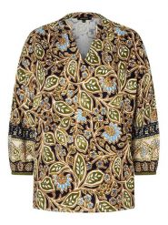 More & More Bluzka w kolorze jasnobrązowym ze wzorem rozmiar: 38. Brązowe bluzki damskie MORE & MORE, s, bez wzorów, z wiskozy, klasyczne, bez kołnierzyka, bez ramiączek. Za 86.99 zł.