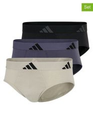 Adidas Slipy (3 pary) w kolorze szarym, granatowym i czarnym rozmiar: L. Czarne slipki męskie Adidas, bez wzorów. Za 73.99 zł.