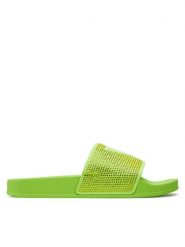 Guess Klapki E4GZ25 BB00F Zielony. Zielone klapki damskie Guess, z aplikacjami, z materiału, bez obcasa. Za 89.99 zł.