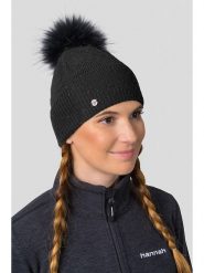 Hannah Czapka w kolorze czarnym rozmiar: onesize. Czarne czapki zimowe damskie Hannah, z materiału. Za 186.63 zł.
