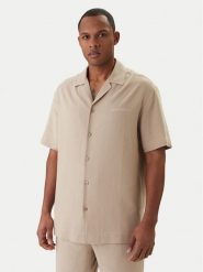 Emporio Armani Koszula EM000593 AF20590 U6213 Beżowy Regular Fit. Brązowe koszule męskie Emporio Armani, l, bez wzorów, z wiskozy, bez kołnierzyka, bez ramiączek. Za 579.99 zł.