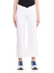 Bluza wygodny z bawełna z sznurek regulacyjny na co dzień. Białe bluzy bez kaptura damskie LEONE 1947 APPAREL, l, z bawełny. Za 261.02 zł.