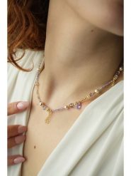 Pierres delicates Pozłacany naszyjnik z kryształami - dł. 35 cm rozmiar: onesize. Białe naszyjniki damskie Pierres delicates, pozłacane. Za 73.95 zł.