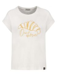 Eight2Nine Koszulka w kolorze kremowym rozmiar: XS. Brązowe bluzki damskie Eight2Nine, xs, bez wzorów, z bawełny, bez kołnierzyka, bez ramiączek. Za 43.99 zł.