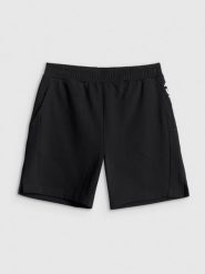 4F Spodenki dresowe męskie - czarne L. Czarne szorty męskie 4f, na lato, bez wzorów, z dresówki, sportowe. Za 89.99 zł.