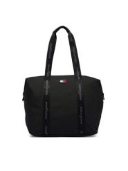 Tommy Jeans Torebka Tjw Ess Daily Tote AW0AW19039 Czarny. Czarne torebki klasyczne damskie Tommy Jeans, bez wzorów, z jeansu, bez dodatków. Za 329.99 zł.
