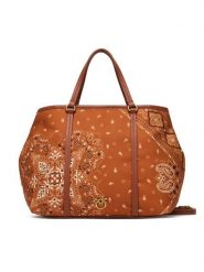 PINKO Torebka Shopper Classic PE 25 PLTT 104899 A2AS Brązowy. Brązowe shopper bag damskie Pinko, bez wzorów, z materiału, bez dodatków. Za 669.99 zł.