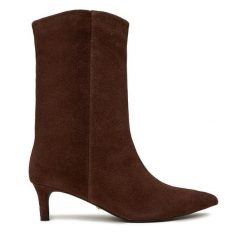 Botki GINO ROSSI. Brązowe botki damskie Gino Rossi, bez obcasa, na szpilce, bez zapięcia. Za 359.99 zł.