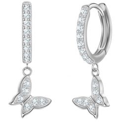 Glanzstücke München Kolczyki Kola Motyl z Srebra Sterling w srebrze z Cyrkonia 1 ct Damski. Białe kolczyki damskie Glanzstücke München, z cyrkonią, srebrne. Za 220.99 zł.