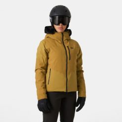 Damska kurtka narciarska Helly Hansen Valdisere 2.0. Brązowe kurtki damskie Helly Hansen, l, bez wzorów, z futra, bez kaptura. Za 1,403.65 zł.