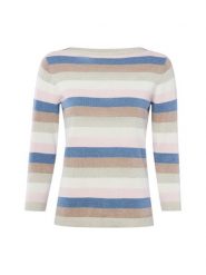 Brookshire Sweter z dzianiny Kobiety Bawełna szary|wielokolorowy, XXL. Szare swetry klasyczne damskie brookshire, xxl, z bawełny, bez kołnierzyka. Za 89.95 zł.