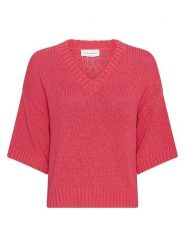 MOSS COPENHAGEN Sweter w kolorze różowym rozmiar: XS/S. Różowe swetry klasyczne damskie MOSS COPENHAGEN, s, z bawełny, bez kołnierzyka. Za 219.95 zł.
