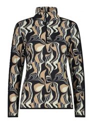 CMP Koszulka funkcyjna w kolorze czarno-beżowym rozmiar: 38. Brązowe bluzki sportowe damskie CMP, bez kołnierzyka, bez ramiączek. Za 165.71 zł.