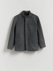 Marynarka regular fit - ciemnoszary. Szare marynarki męskie Reserved, bez wzorów, z tkaniny. Za 329.99 zł.