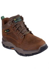 Buty trekkingowe męskie, Respected - Landin. Brązowe buty trekkingowe męskie Skechers, z materiału, bez zapięcia, trekkingowe. Za 399.99 zł.